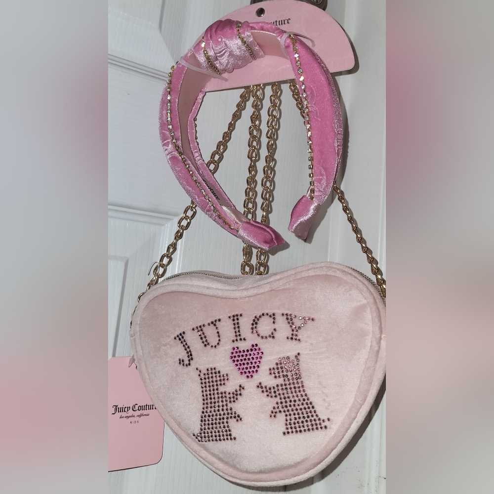 Juicy Couture Bundle Pink Heart-Shaped Bag And Headband - NWT